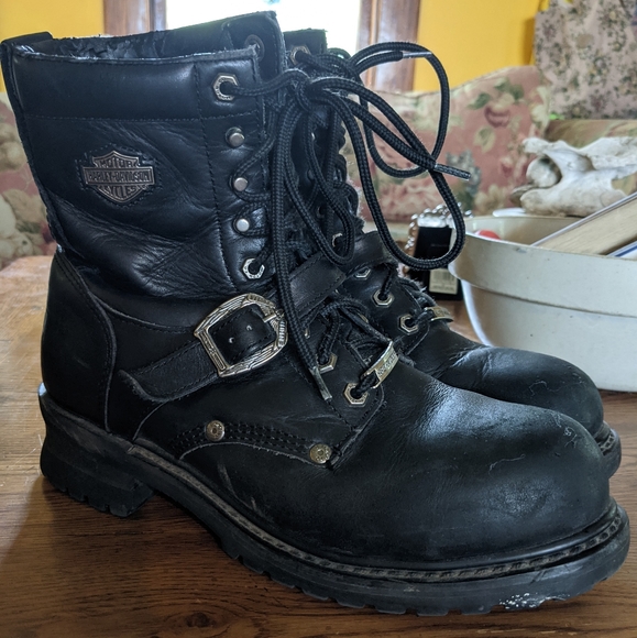 Harley Davidson Faded Glory Steel Toed Moto Boots - Picture 1 of 10